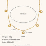 Zircon Butterfly Flower Pendant Necklace – Waterproof 18K Gold Plated Necklace | Ezra Gems
