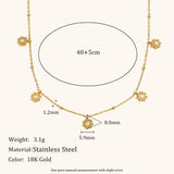 Zircon Butterfly Flower Pendant Necklace – Waterproof 18K Gold Plated Necklace | Ezra Gems