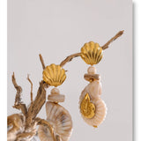 Ocean Resin Shell Conch Drop Earrings – Waterproof 18K Gold Plated Earrings | Ezra Gems