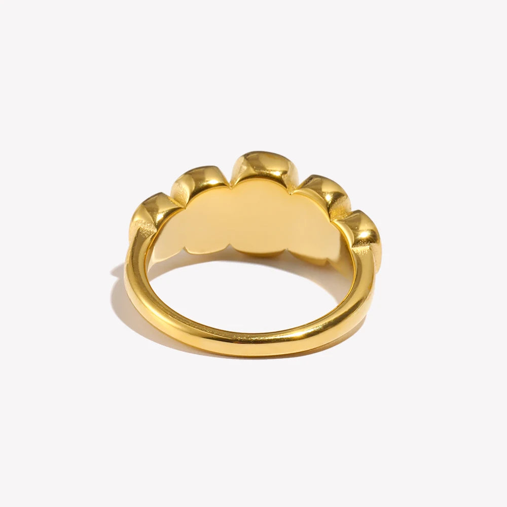 Geometric Clear Zircon Ring – Waterproof 18K Gold Plated Ring | Ezra Gems