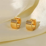 Ribbed Wide Huggie Hoop Earrings – Waterproof 18K Gold Plated Earrings | Ezra Gems