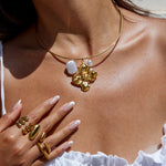 Glossy Knotted Collar Choker Necklace – Waterproof 18K Gold Plated Necklace | Ezra Gems