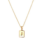 Mother of Pearl Initial Necklace – Waterproof 18K Gold Plated Necklace | Ezra Gems