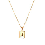 Mother of Pearl Initial Necklace – Waterproof 18K Gold Plated Necklace | Ezra Gems