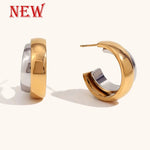 Mini Wrap Line C Hoop Earrings – Waterproof 18K Gold Plated Earrings | Ezra Gems