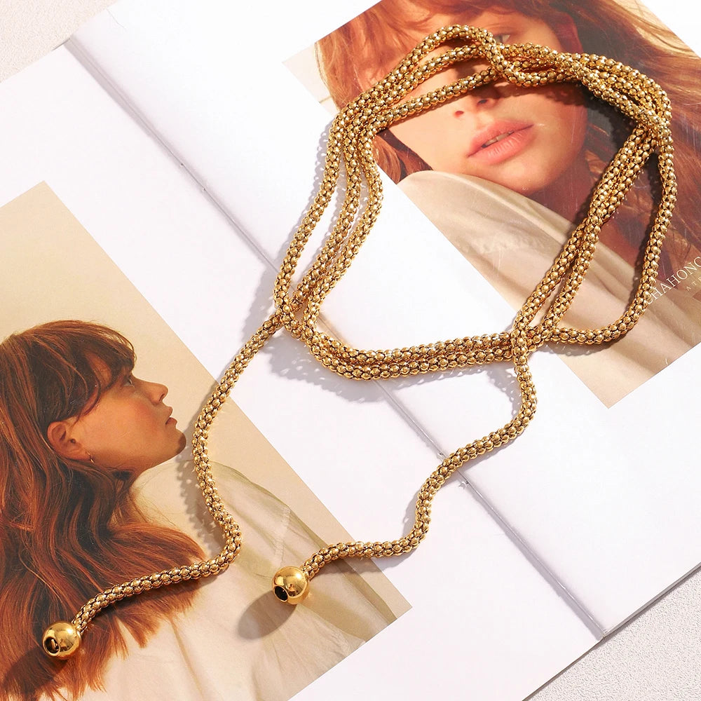 Multi-Layer Square Pearl Necklace – Waterproof 18K Gold Plated Necklace | Ezra Gems