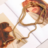 Multi-Layer Square Pearl Necklace – Waterproof 18K Gold Plated Necklace | Ezra Gems