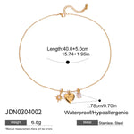 Heart Star Zircon Charm Necklace – Waterproof 18K Gold Plated Necklace | Ezra Gems
