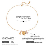 Heart Star Zircon Charm Necklace – Waterproof 18K Gold Plated Necklace | Ezra Gems