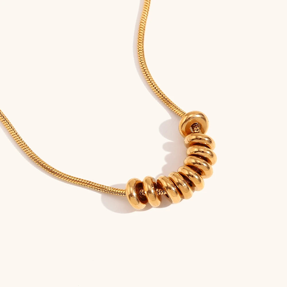 Two-Tone Beans Pendant Necklace – Waterproof 18K Gold Plated Necklace | Ezra Gems