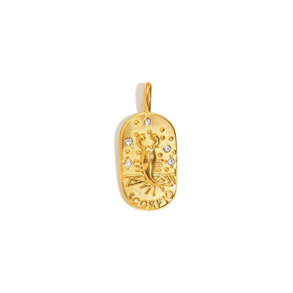 Constellation Square Pendant Necklace – Waterproof 18K Gold Plated Necklace | Ezra Gems
