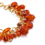 Amber Resin Bead Charm Necklace – Waterproof 18K Gold Plated Necklace | Ezra Gems