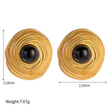 Black Stone Statement Earrings