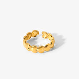 Mixed Link Open Stacking Ring – Waterproof 18K Gold Plated Ring | Ezra Gems