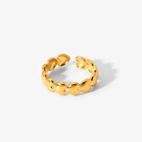 Mixed Link Open Stacking Ring – Waterproof 18K Gold Plated Ring | Ezra Gems
