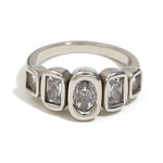 Geometric Clear Zircon Ring – Waterproof 18K Gold Plated Ring | Ezra Gems