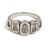 Geometric Clear Zircon Ring – Waterproof 18K Gold Plated Ring | Ezra Gems