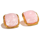 Colorful Resin Square Stud Earrings