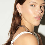 Two-Tone Chain Drape Cuff Earrings – Waterproof 18K Gold Plated Earrings | Ezra Gems