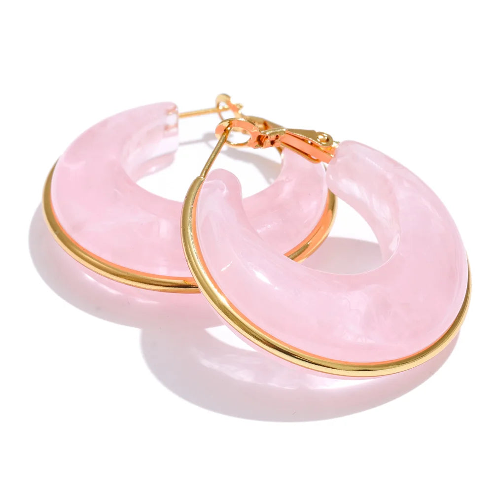 Acetate Chunky Hoop Earrings