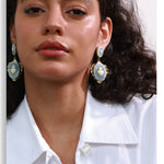 Resin Heart Flower Drop Earrings – Waterproof 18K Gold Plated Earrings | Ezra Gems