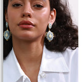 Resin Heart Flower Drop Earrings – Waterproof 18K Gold Plated Earrings | Ezra Gems