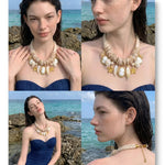 Braided Rope Resin Portrait Charm Necklace – Waterproof 18K Gold Plated Necklace | Ezra Gems
