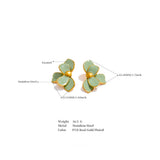 Flower Enamel Stud Earrings