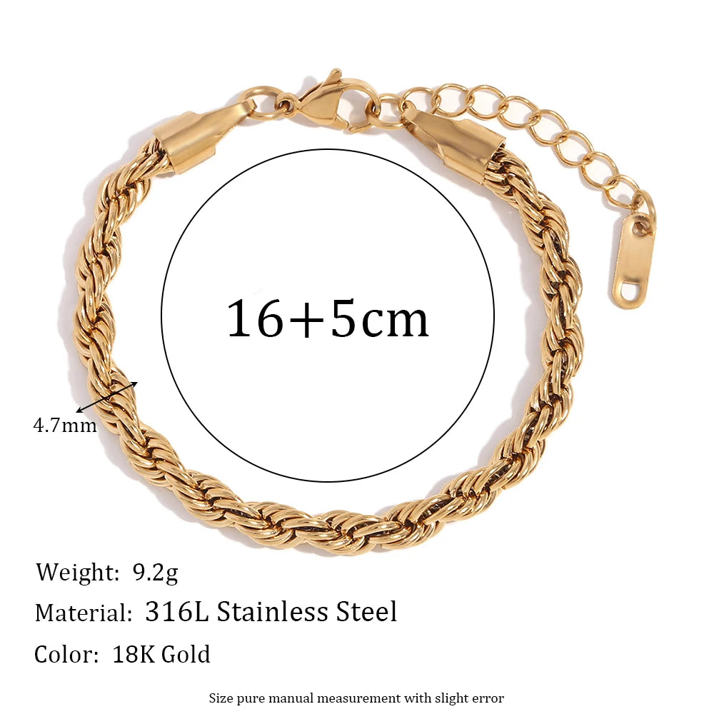 Classic Chain Link Bracelet – Waterproof 18K Gold Plated Bracelet | Ezra Gems