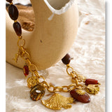 Resin Bead Sun Charm Necklace – Waterproof 18K Gold Plated Necklace | Ezra Gems