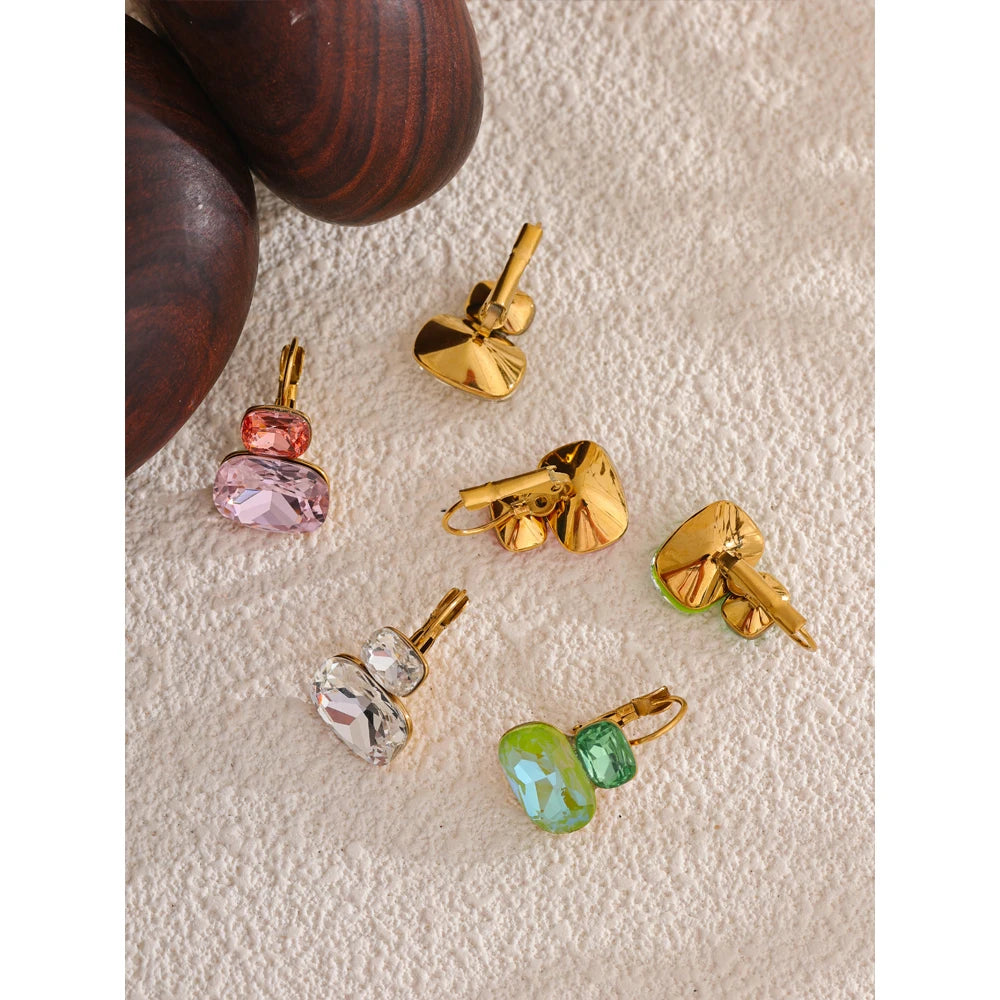Crystal Candy Stud Earrings – Waterproof 18K Gold Plated Earrings | Ezra Gems
