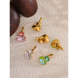 Crystal Candy Stud Earrings – Waterproof 18K Gold Plated Earrings | Ezra Gems