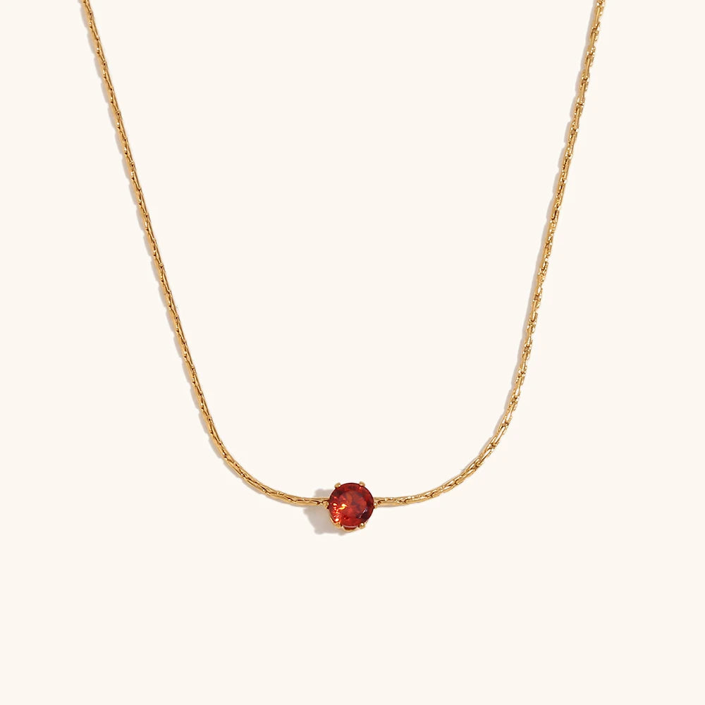 Mini Cubic Zirconia Pendant Necklace – Waterproof 18K Gold Plated Necklace | Ezra Gems