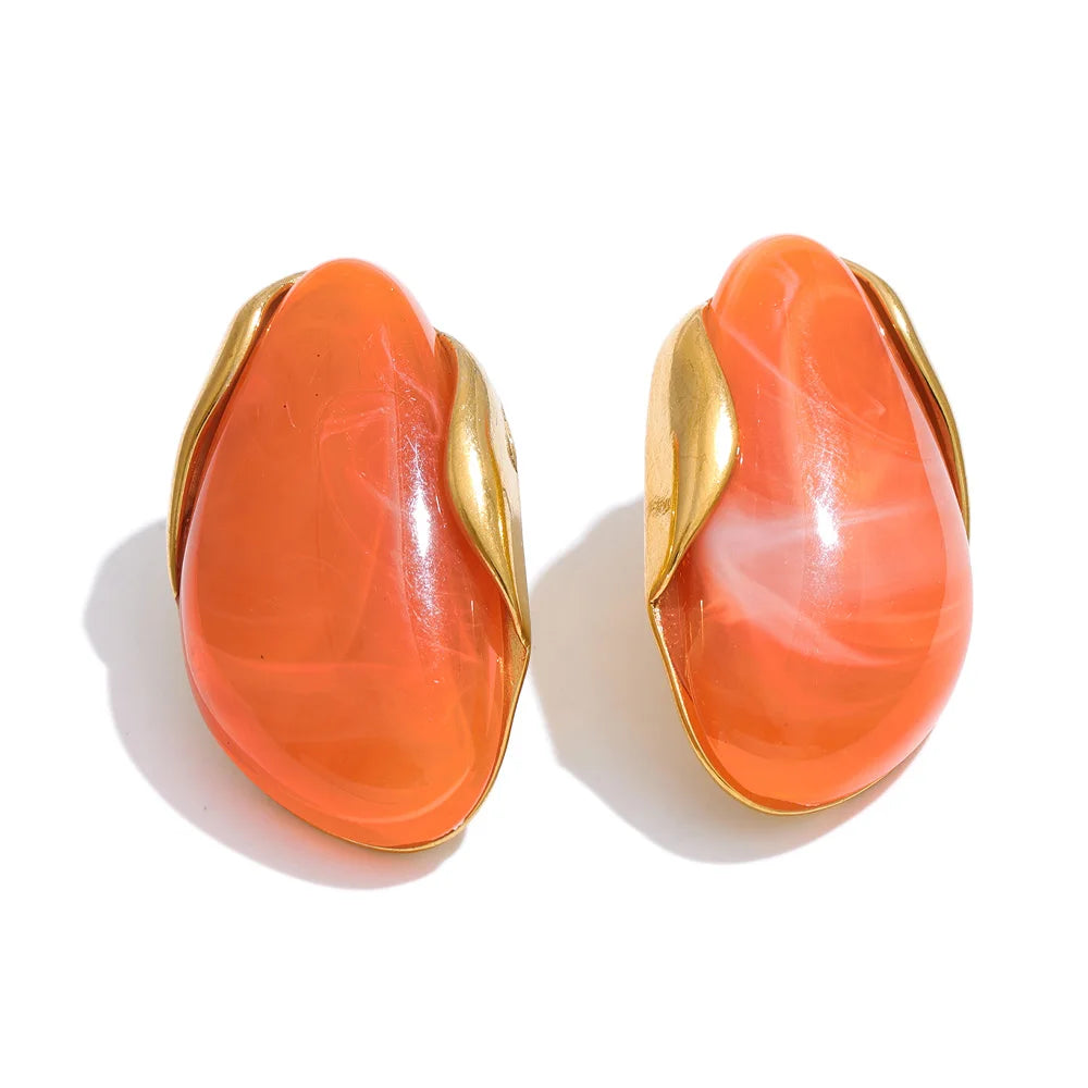 Resin Geometric Stud Earrings