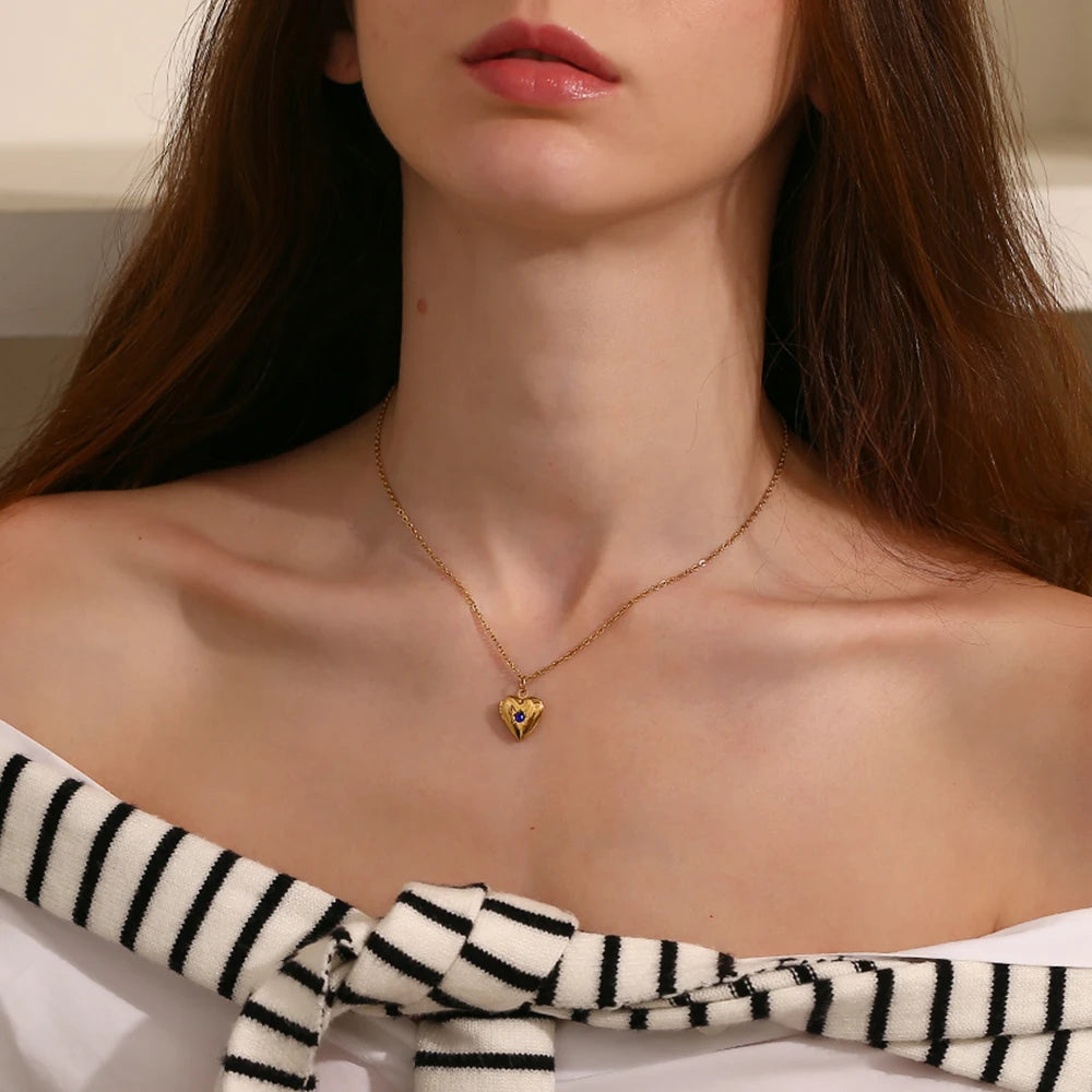 Birthstone Box Pendant Necklace – Waterproof 18K Gold Plated Necklace | Ezra Gems