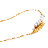 Pearl Leaf Pendant Necklace