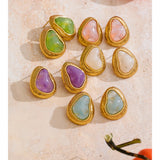 Candy Color Resin Heart Stud Earrings