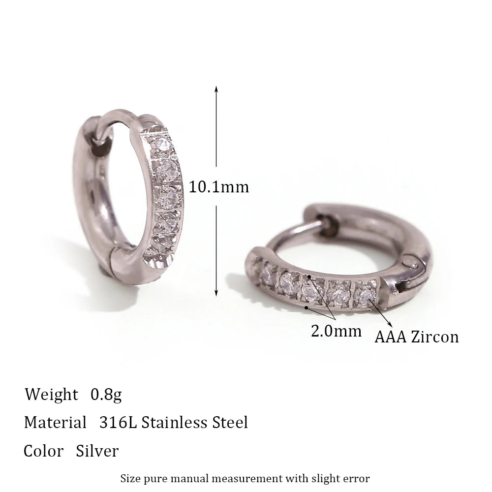 Rounded Edges Cubic Zirconia Hoop Earrings – Waterproof 18K Gold Plated Earrings | Ezra Gems