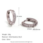 Rounded Edges Cubic Zirconia Hoop Earrings – Waterproof 18K Gold Plated Earrings | Ezra Gems