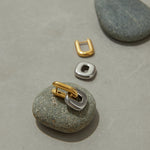 Patchwork U Shape Drop Earrings – Waterproof 18K Gold Plated Earrings | Ezra Gems