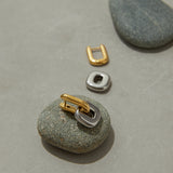 Patchwork U Shape Drop Earrings – Waterproof 18K Gold Plated Earrings | Ezra Gems