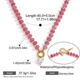 Natural Stone Bead Pendant Necklace