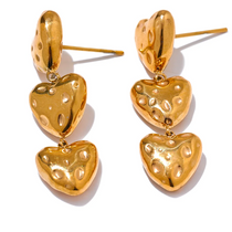 Heart Drop Gold Earrings — waterproof hypoallergenic stainless steel PVD gold-plated jewelry | Ezra Gems