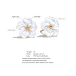 Natural Shell Flower Stud Earrings – Waterproof 18K Gold Plated Earrings | Ezra Gems