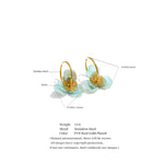 Resin Flower Charm Hoop Earrings – Waterproof 18K Gold Plated Earrings | Ezra Gems