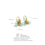 Resin Flower Charm Hoop Earrings – Waterproof 18K Gold Plated Earrings | Ezra Gems