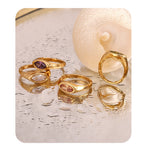 Horse Eye Zircon Signet Ring – Waterproof 18K Gold Plated Ring | Ezra Gems