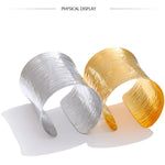 Statement Wide Metal Cuff Bracelet – Waterproof 18K Gold Plated Bracelet | Ezra Gems
