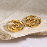 Twisted Spiral Chunky Hoop Earrings – Waterproof 18K Gold Plated Earrings | Ezra Gems