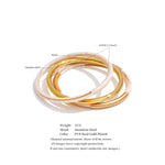 3-Circle Resin Bangle Set – Waterproof 18K Gold Plated Bracelet | Ezra Gems